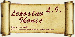 Leposlav Ikonić vizit kartica
